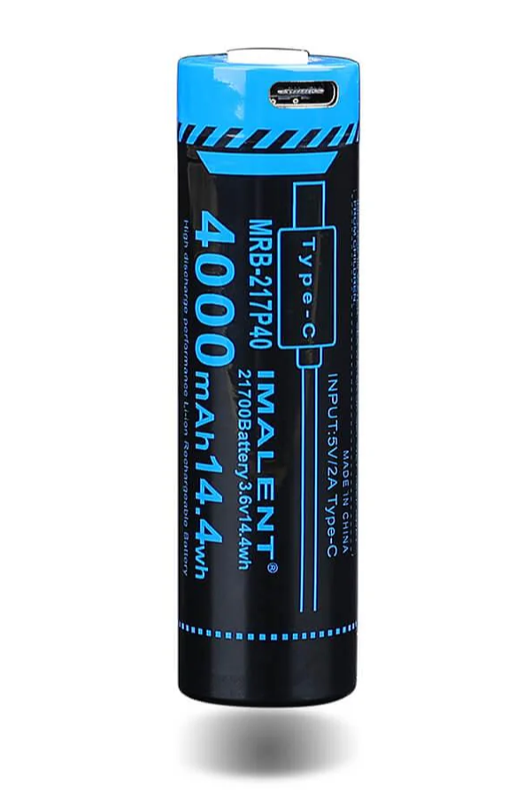 Imalent 21700 Protected USB-C Recharable Li-ion Battery
