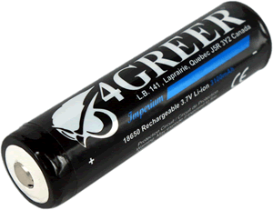 4GREER 18650 Protected High Top 3100 mAh Li-ion Rechargeable Battery
